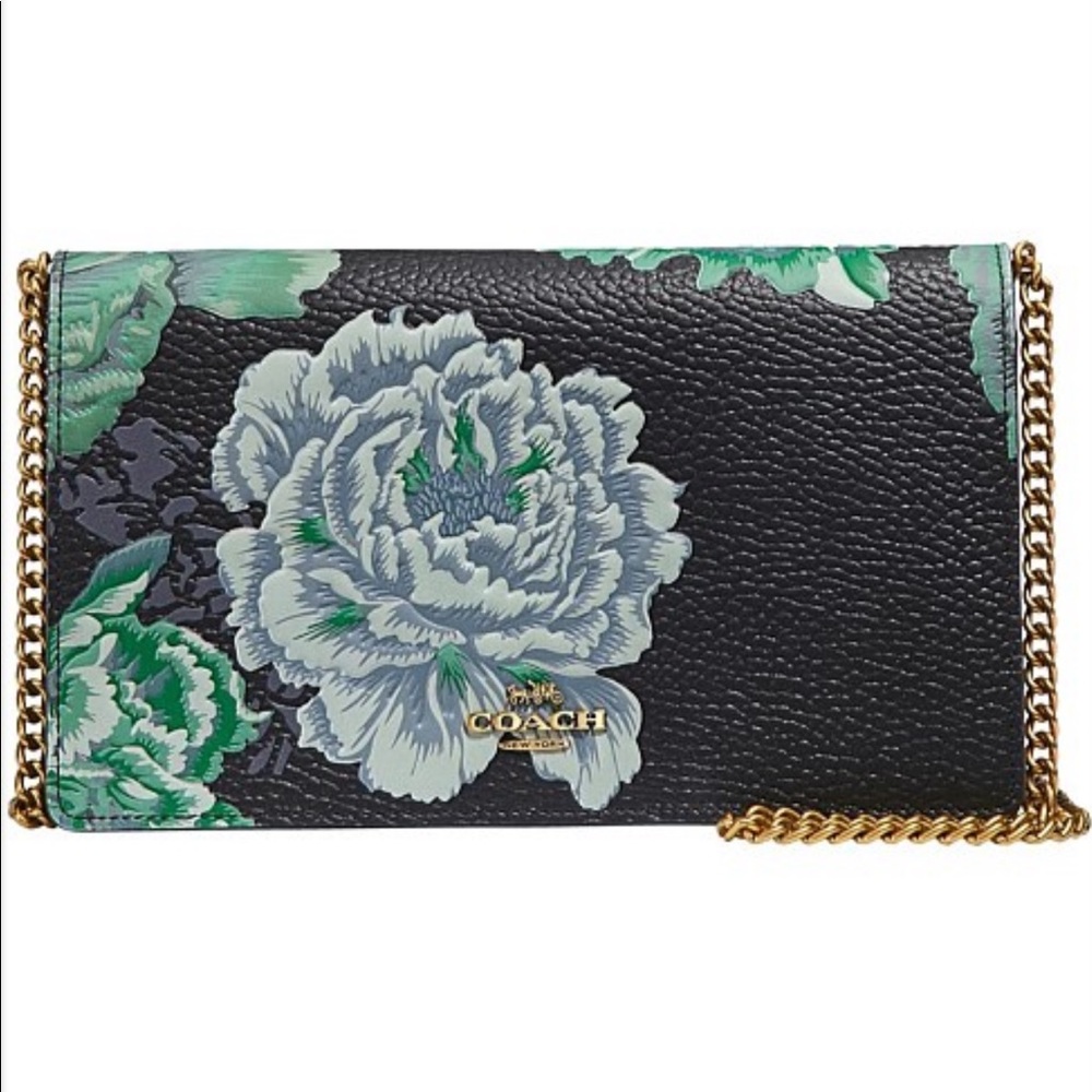 Coach CALLIE FOLDOVER CHAIN CLUTCH WITH KAFFE FASSETT PRINT
